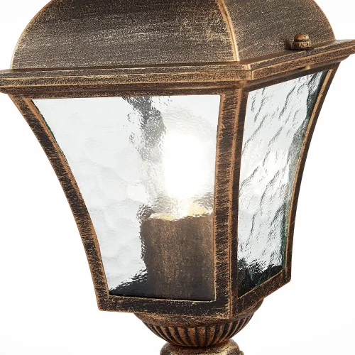 Парковый светильник Domenico SL082.205.01 ST-Luce уличный IP44 бронзовый 1 лампа, плафон прозрачный в стиле современный E27 фото 3